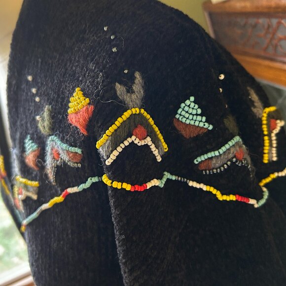 Jayson Younger Wool Blend Hand Beaded and Embroidered Cropped Cardigan - Picture 12 of 15